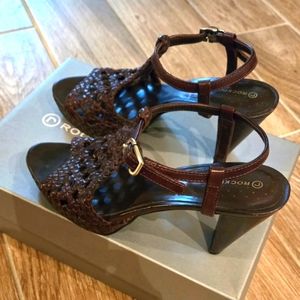 Rockport Dark Brown Leather Sandals,  size 6.5
